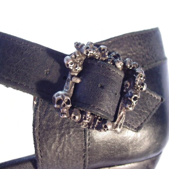 JOHN FLUEVOG Alison Truth $275 Skull Buckle Mary Jane Shoes 7 - Picture 2 of 9